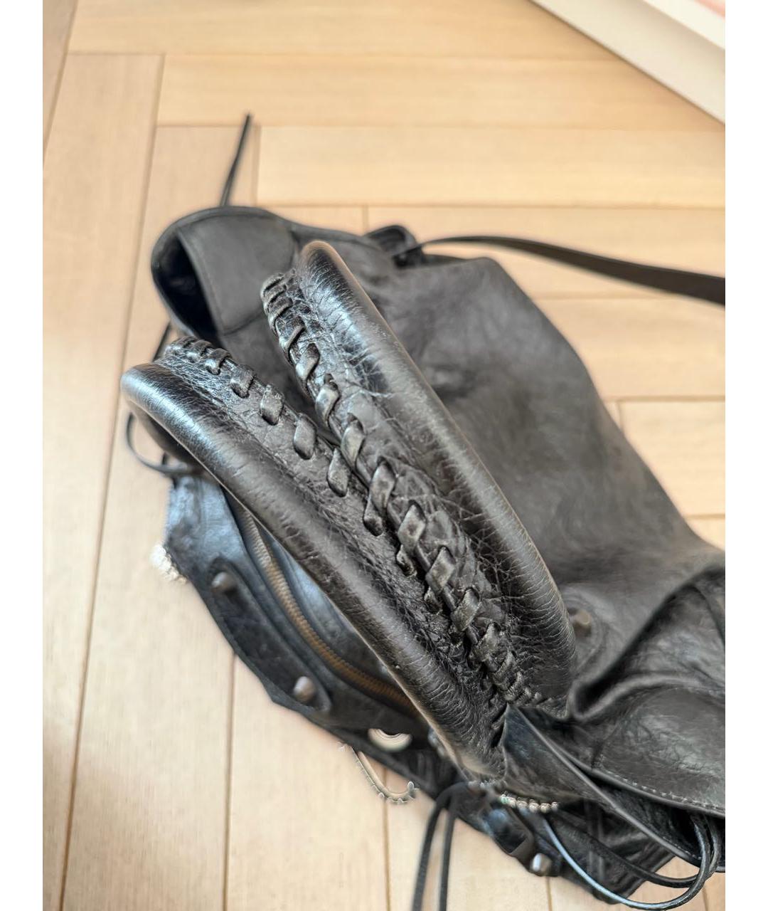 BALENCIAGA Черная кожаная сумка с короткими ручками, фото 5