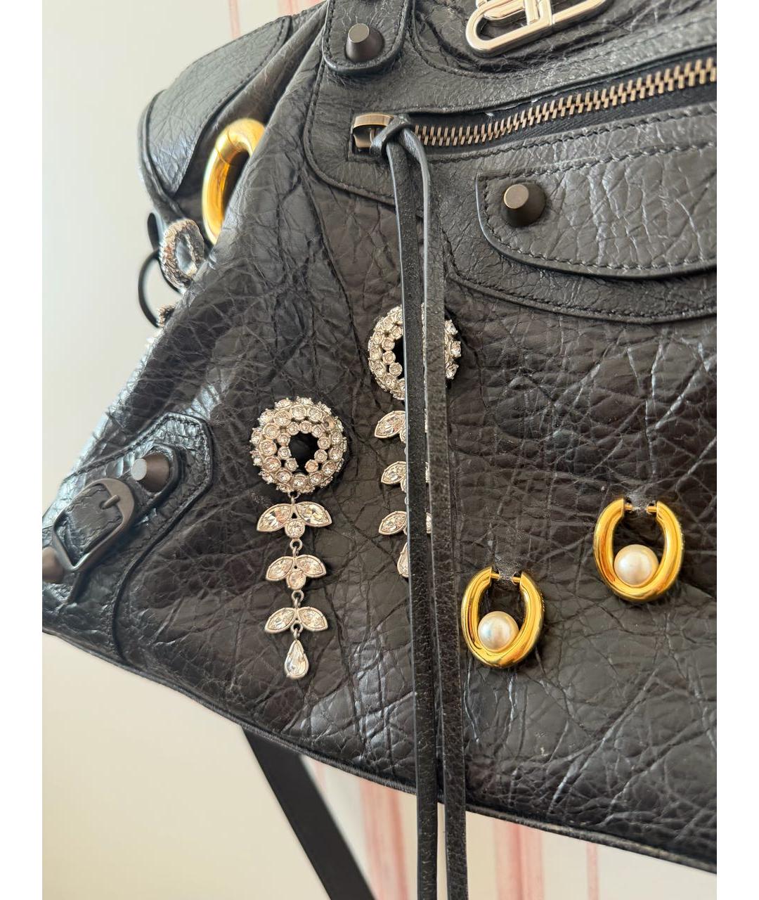 BALENCIAGA Черная кожаная сумка с короткими ручками, фото 7