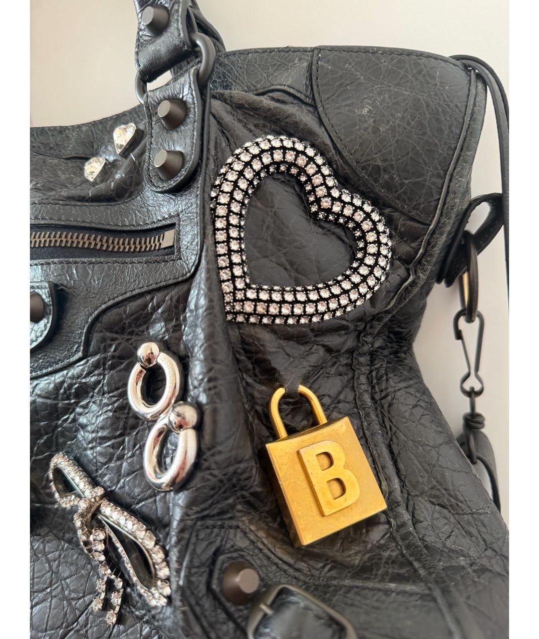 BALENCIAGA Черная кожаная сумка с короткими ручками, фото 6