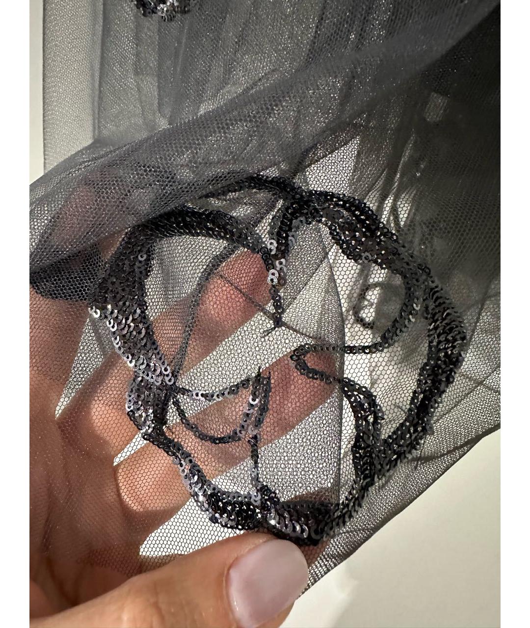 BRUNELLO CUCINELLI Черная сетчатая юбка миди, фото 5