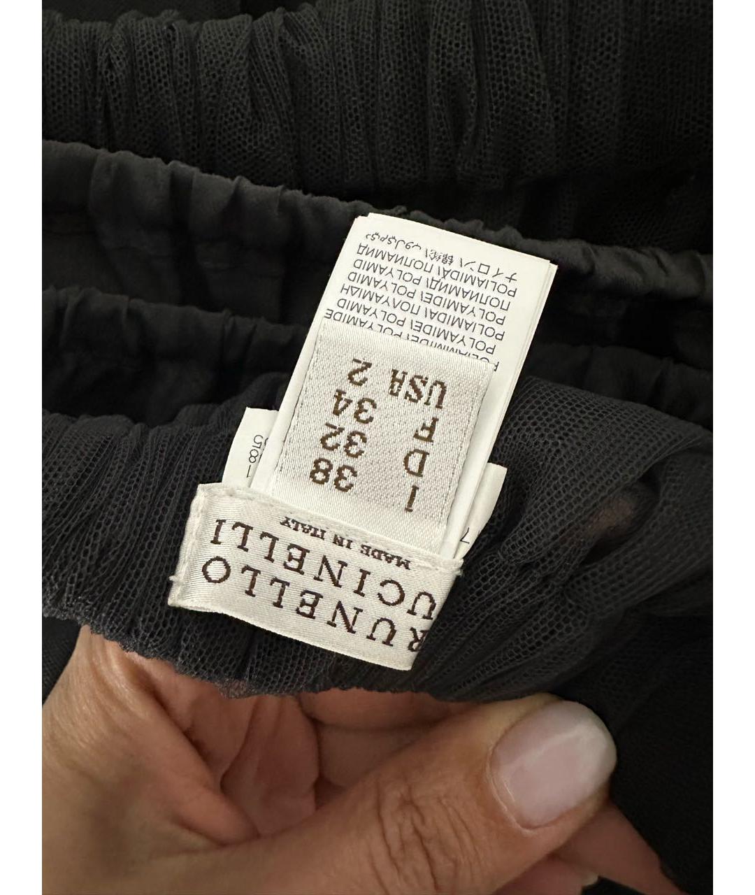 BRUNELLO CUCINELLI Черная сетчатая юбка миди, фото 6