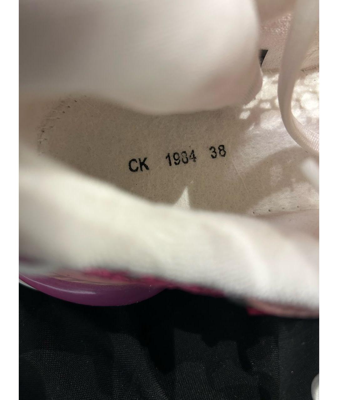 DOLCE&GABBANA Коралловые кожаные кроссовки, фото 6