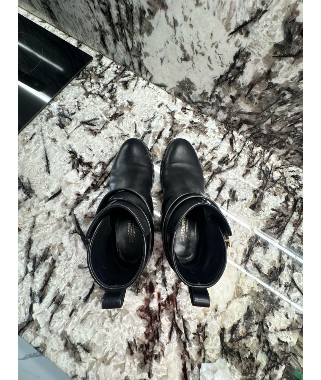 BURBERRY Черные кожаные полусапоги, фото 3