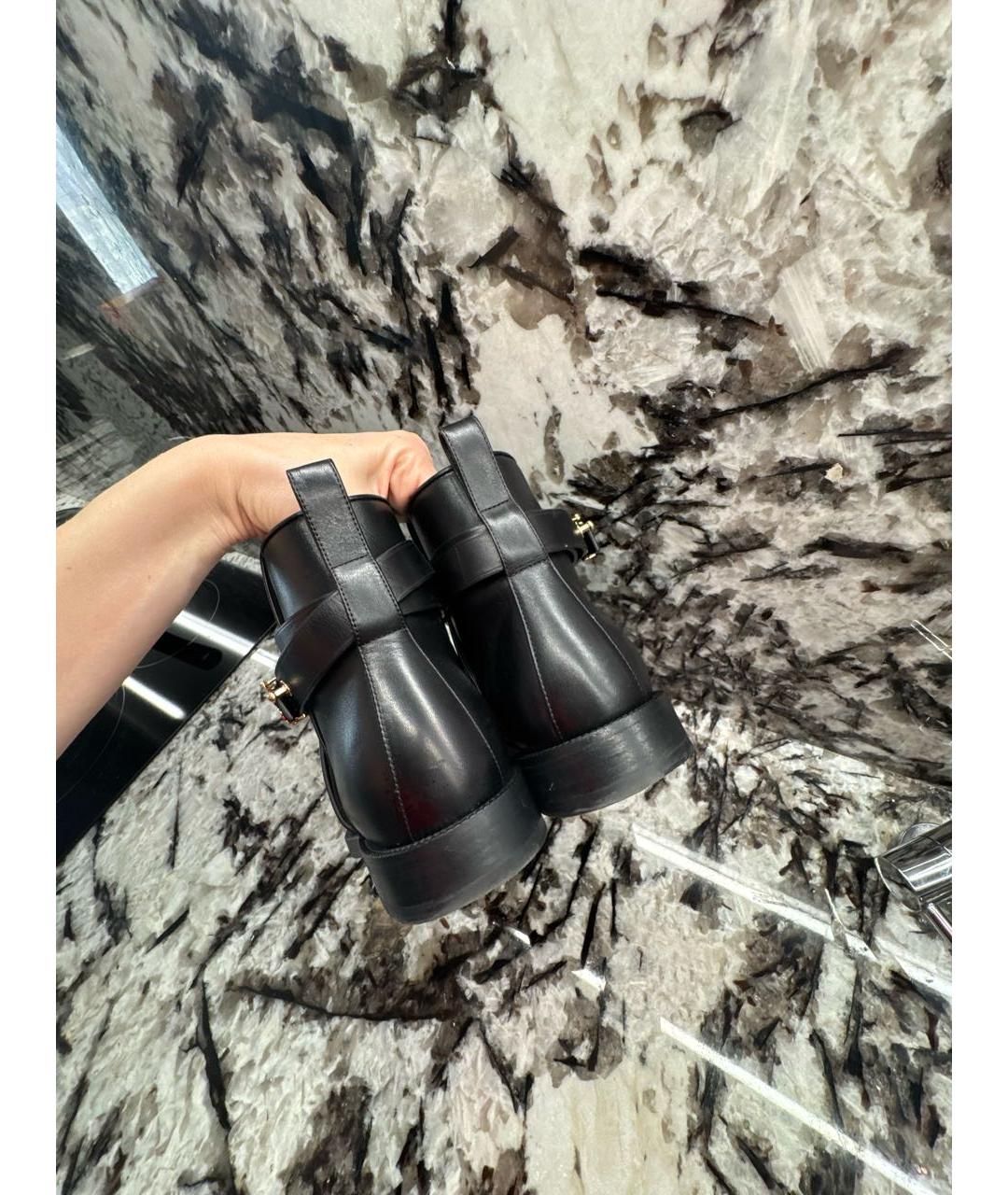 BURBERRY Черные кожаные полусапоги, фото 4