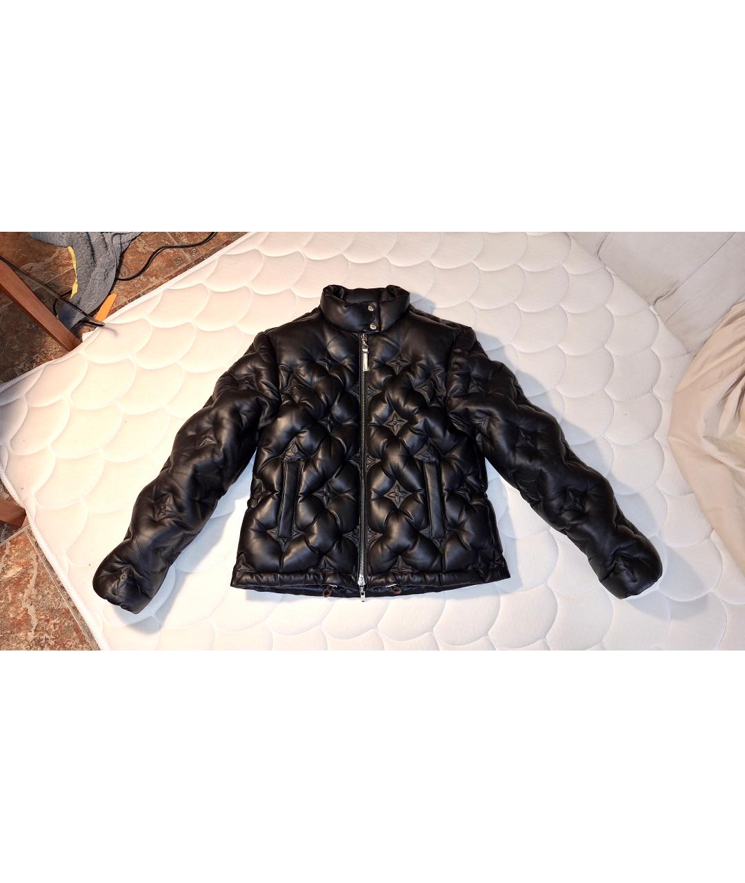 LOUIS VUITTON Черный кожаный пуховик, фото 10