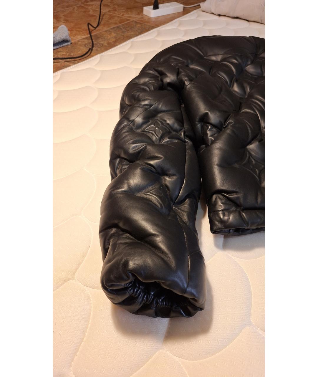 LOUIS VUITTON Черный кожаный пуховик, фото 6
