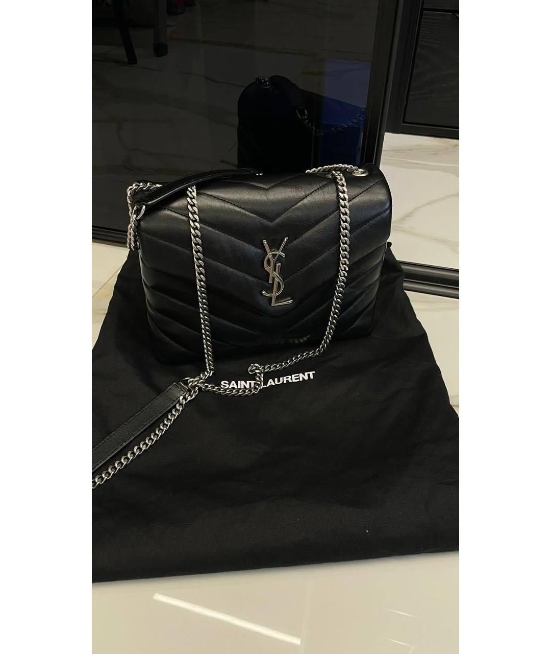 SAINT LAURENT Черная кожаная сумка через плечо, фото 2