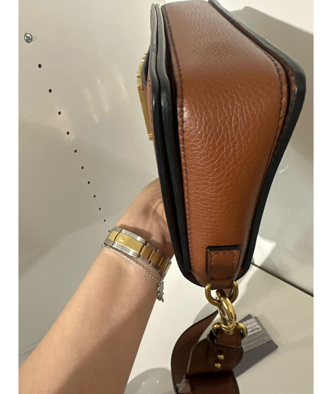 CHRISTIAN DIOR Коричневая кожаная сумка через плечо, фото 6