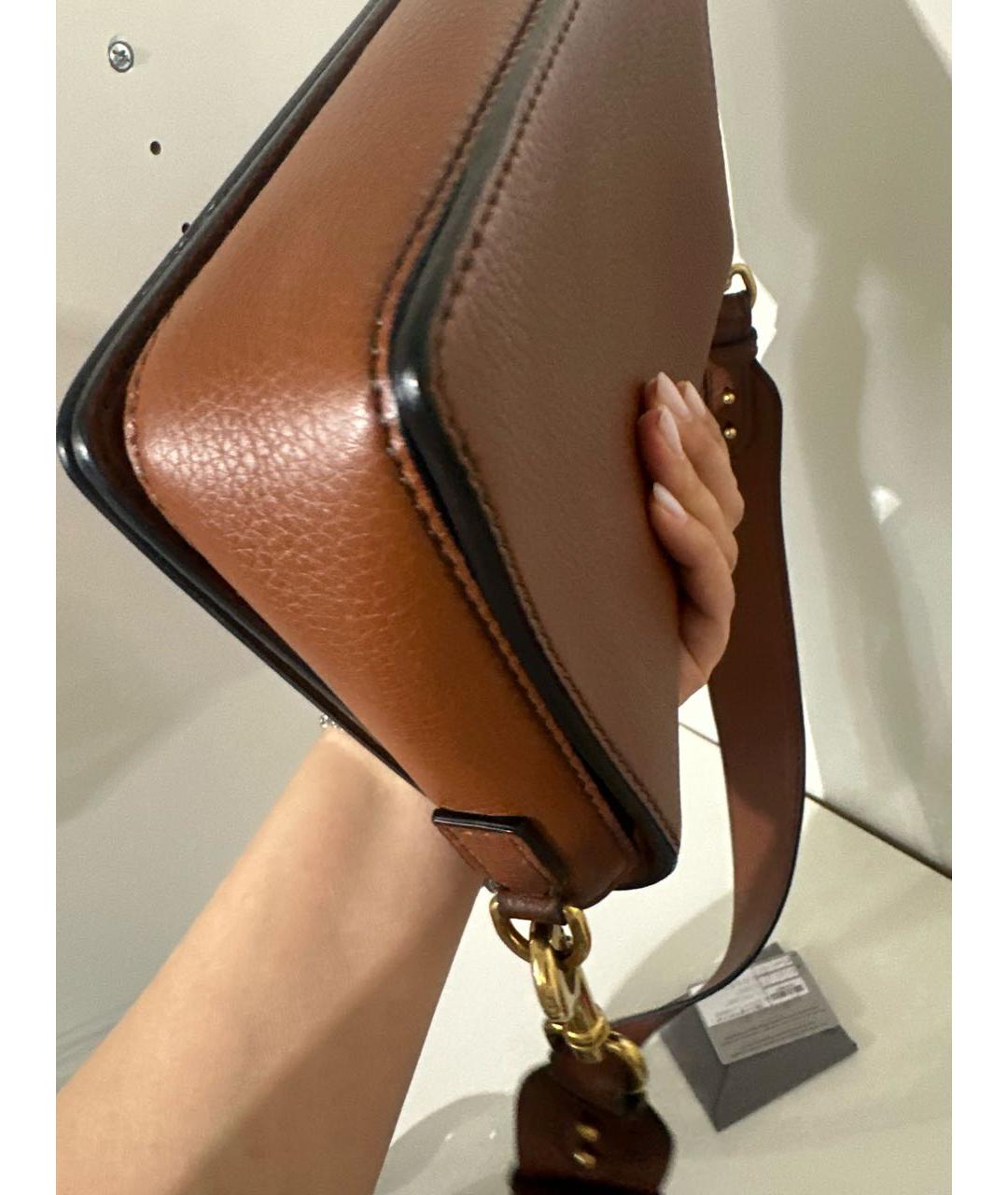 CHRISTIAN DIOR Коричневая кожаная сумка через плечо, фото 7