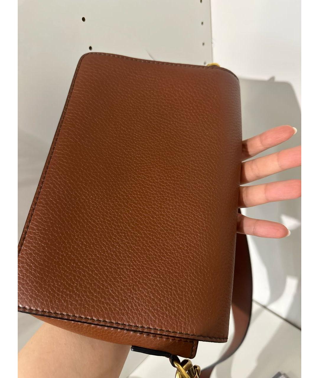 CHRISTIAN DIOR Коричневая кожаная сумка через плечо, фото 3