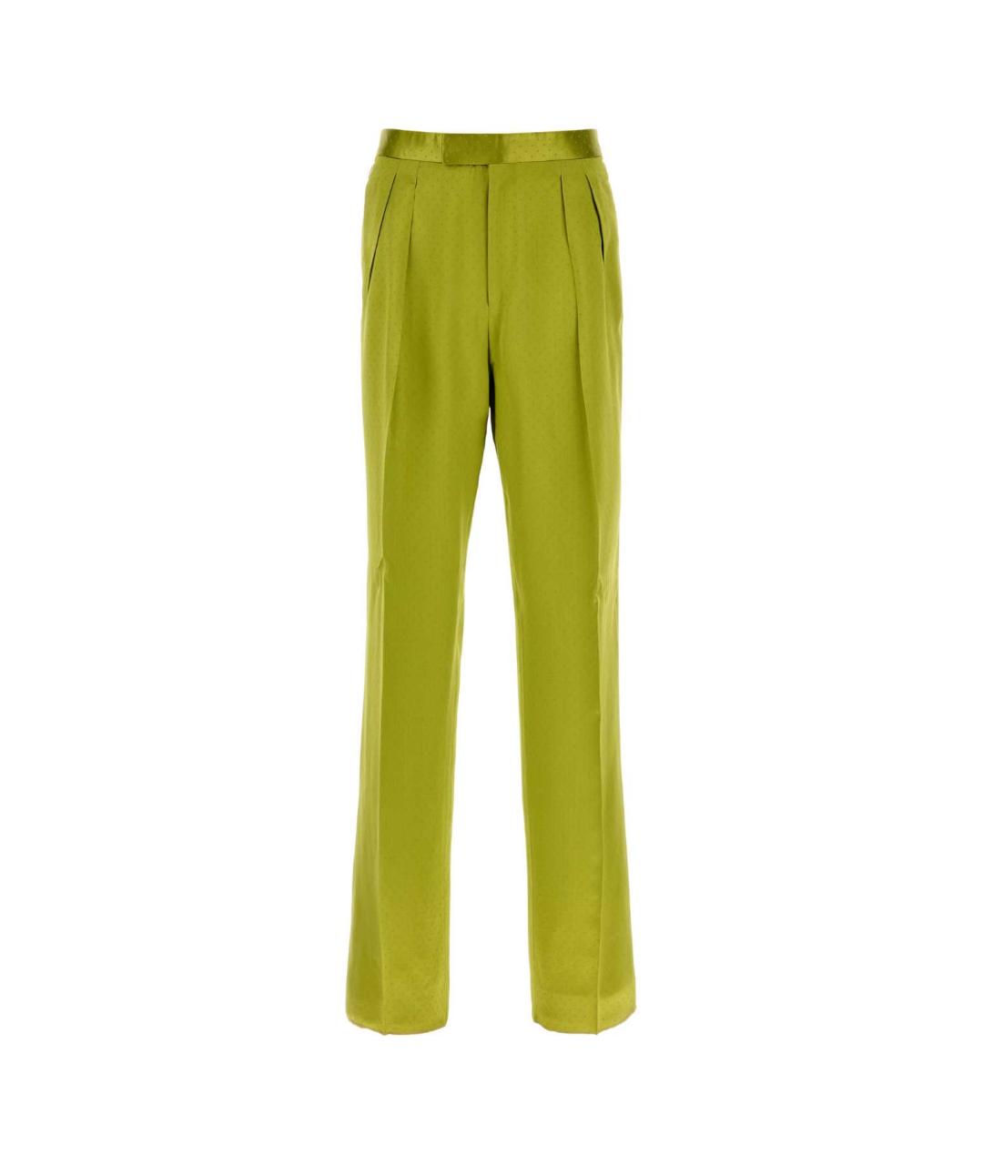 TOM FORD Зеленые вискозные повседневные брюки, фото 1