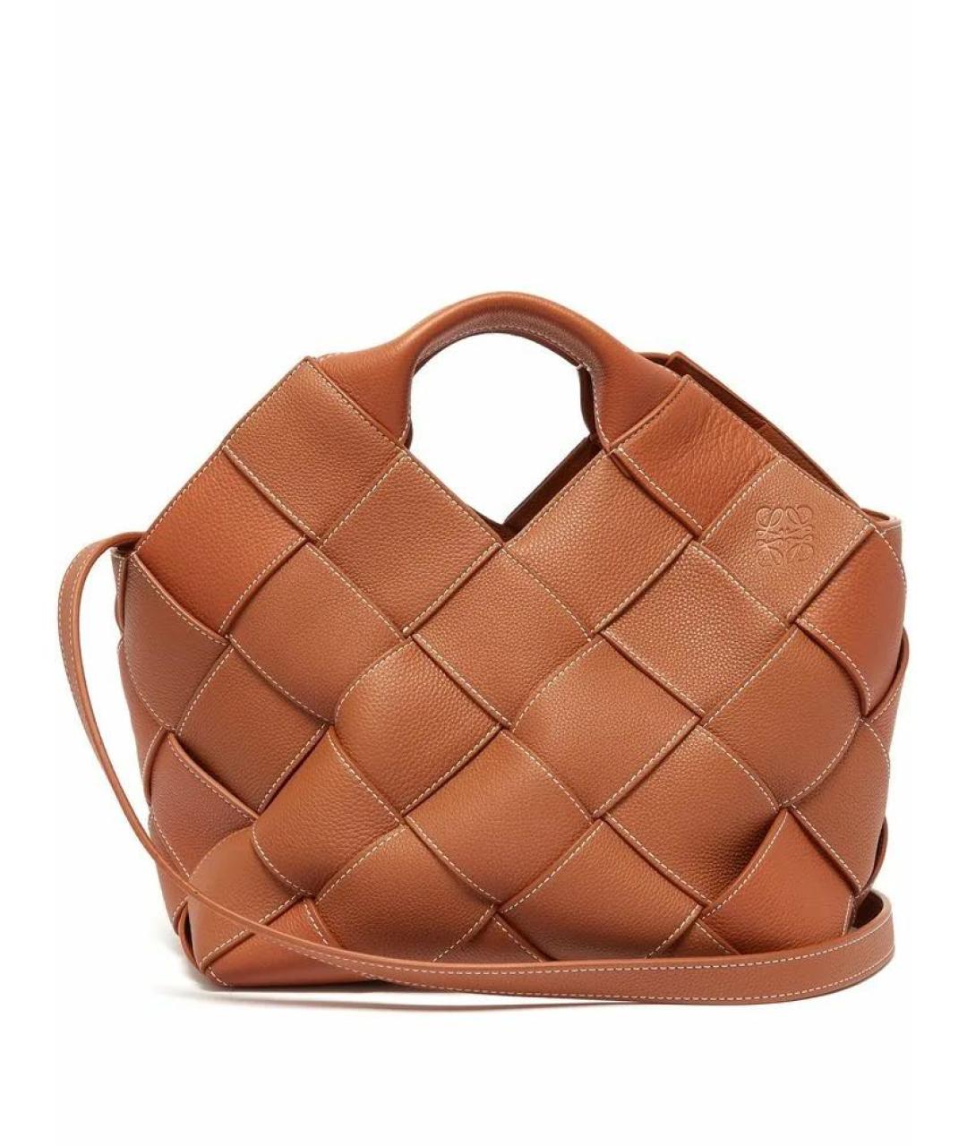 LOEWE Коричневая кожаная сумка тоут, фото 9