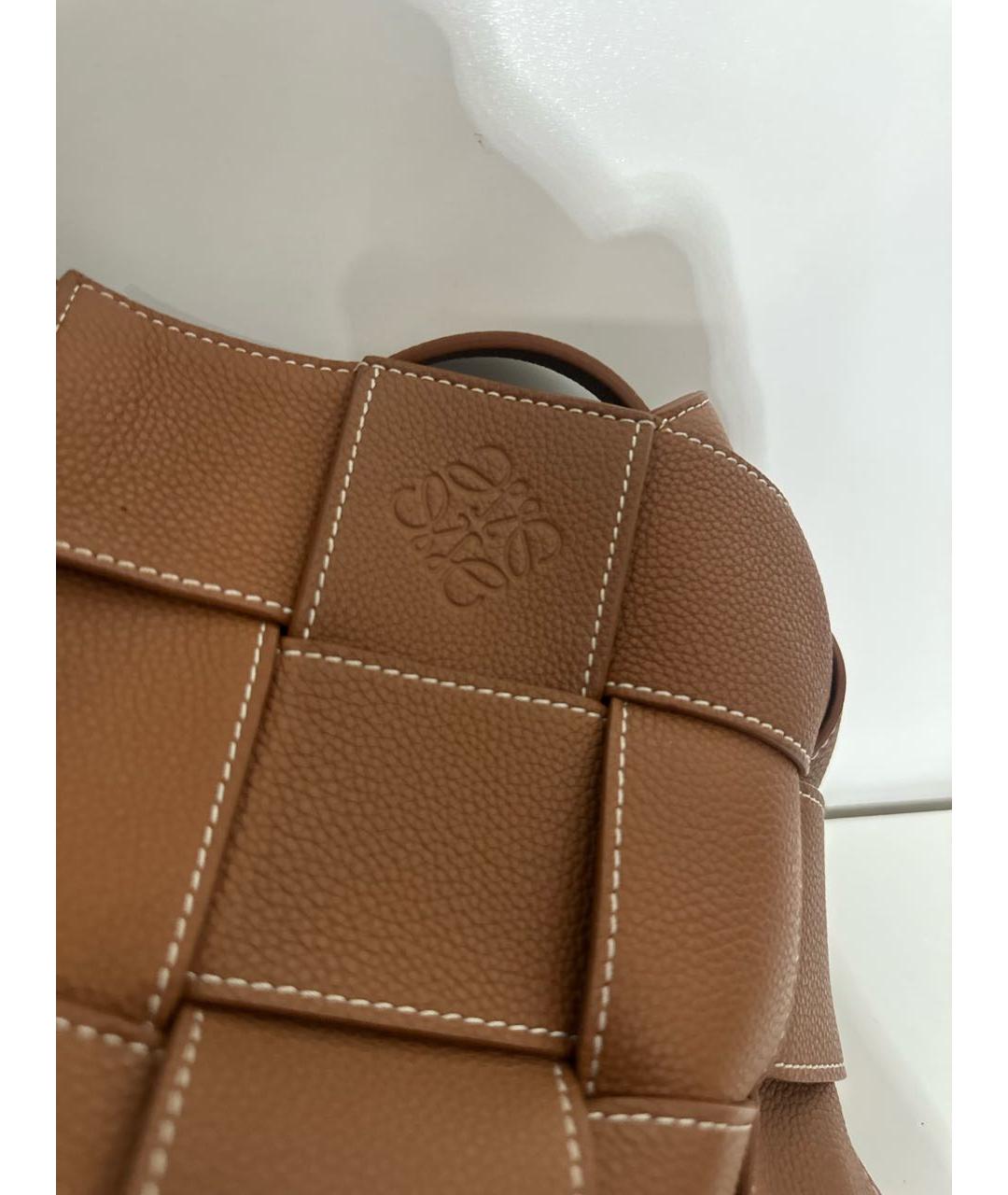 LOEWE Коричневая кожаная сумка тоут, фото 4