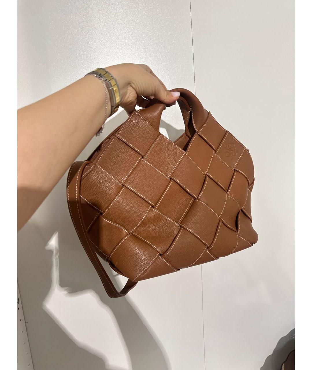 LOEWE Коричневая кожаная сумка тоут, фото 5