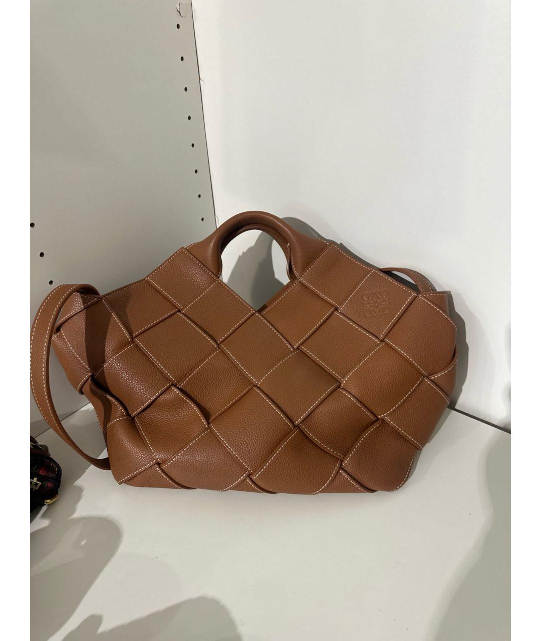 LOEWE Коричневая кожаная сумка тоут, фото 2