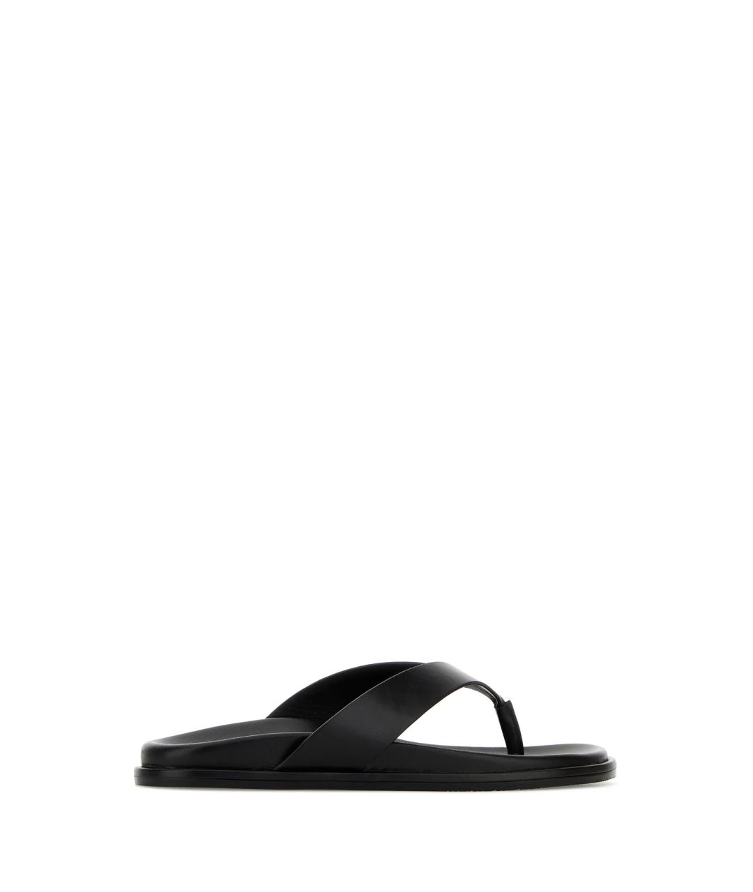 STUART WEITZMAN Черные кожаные шлепанцы, фото 3