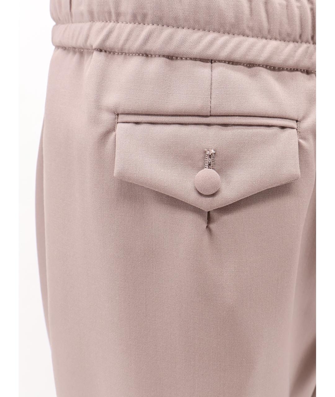 DOLCE&GABBANA Бежевые шерстяные повседневные брюки, фото 3