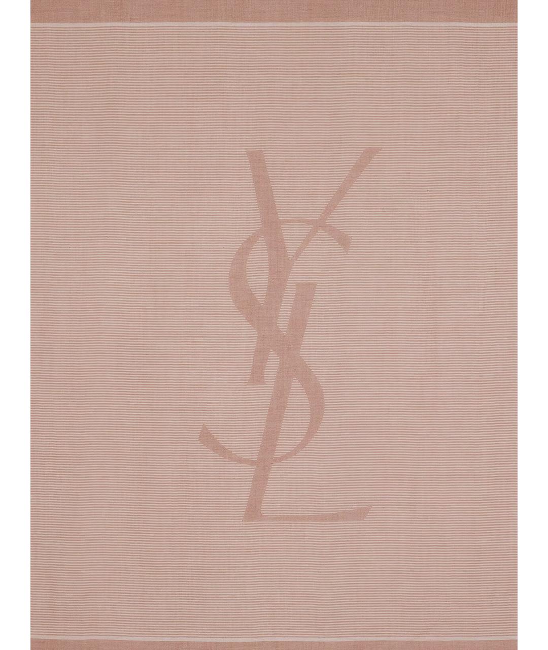 SAINT LAURENT Бежевый кашемировый шарф, фото 2