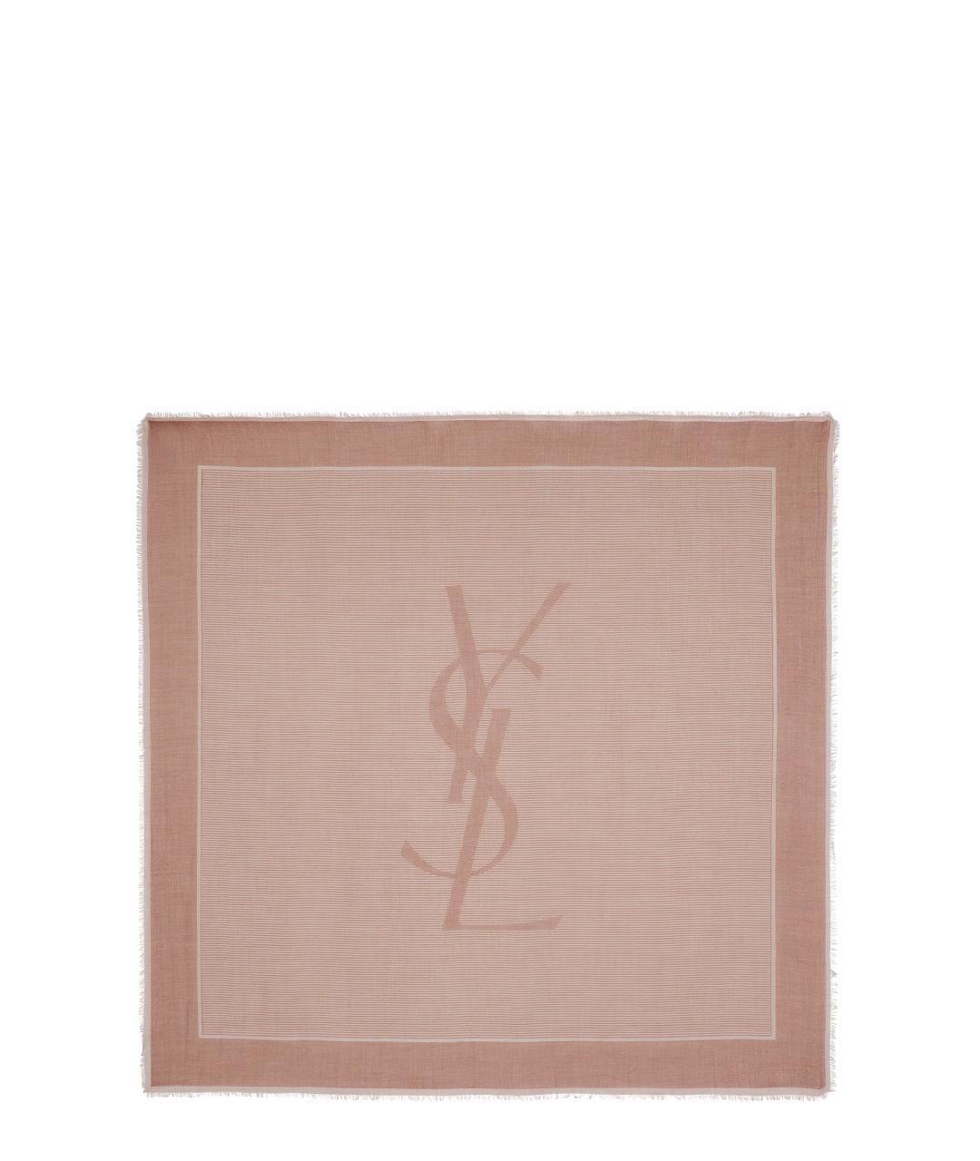 SAINT LAURENT Бежевый кашемировый шарф, фото 1