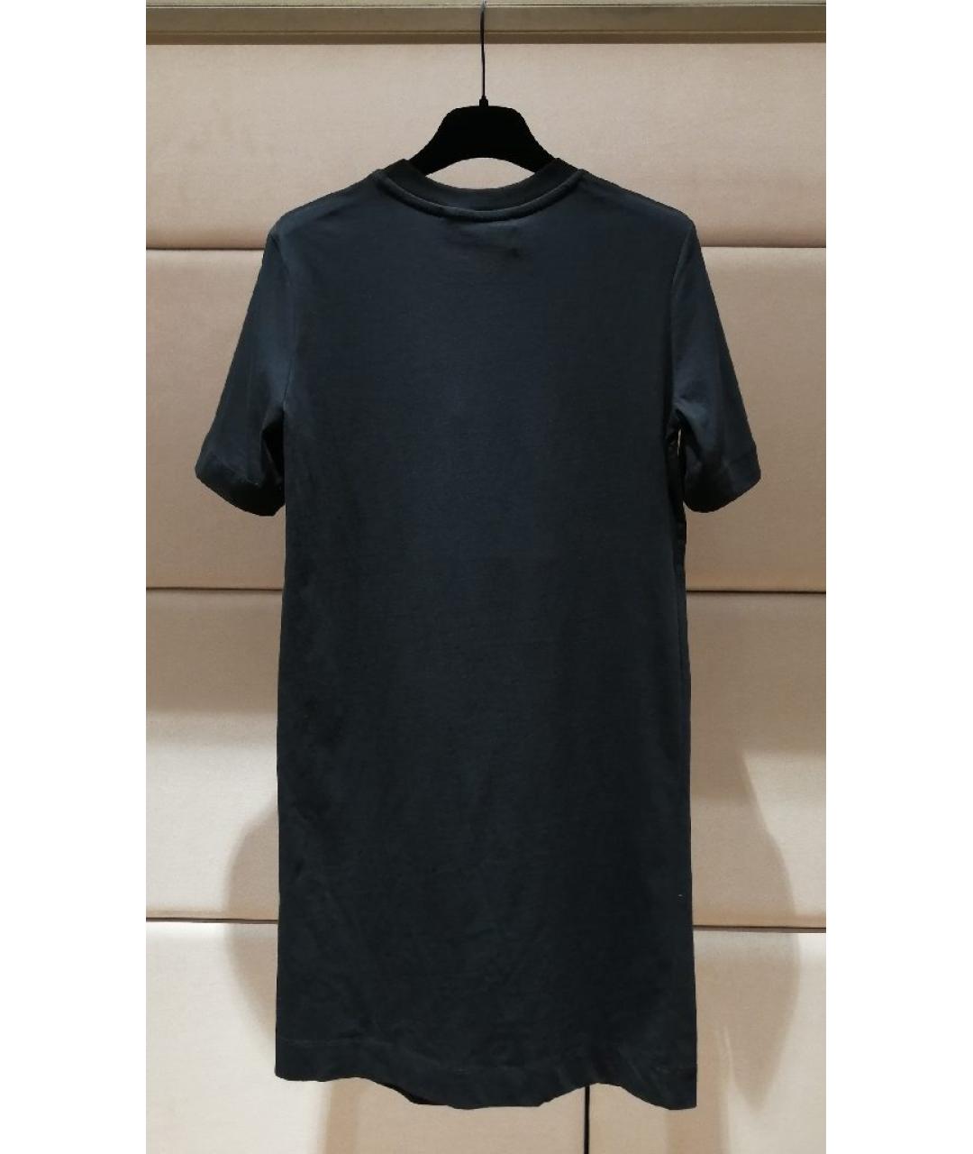 LOVE MOSCHINO Черное хлопковое повседневное платье, фото 2