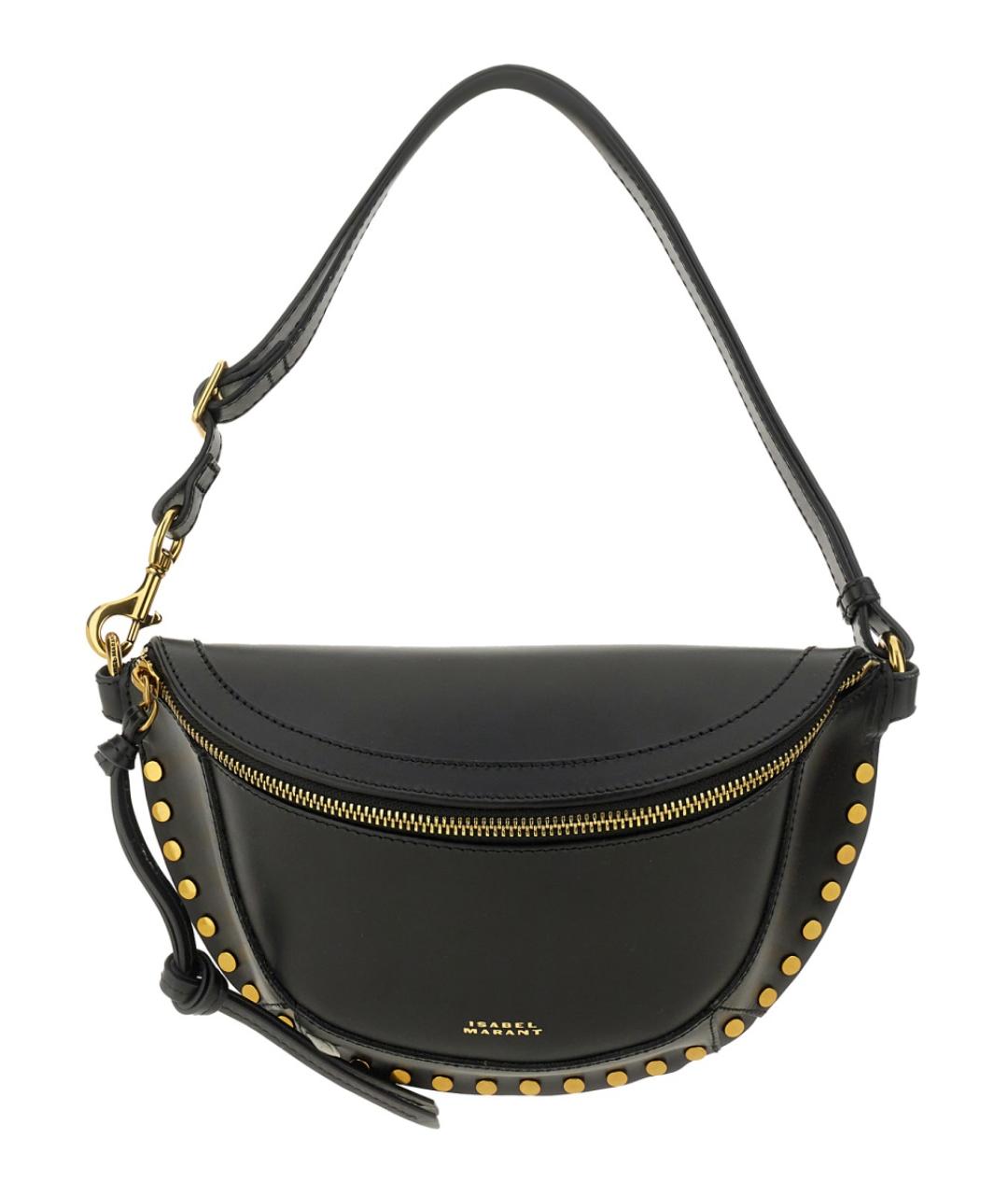 ISABEL MARANT Черная кожаная поясная сумка, фото 4