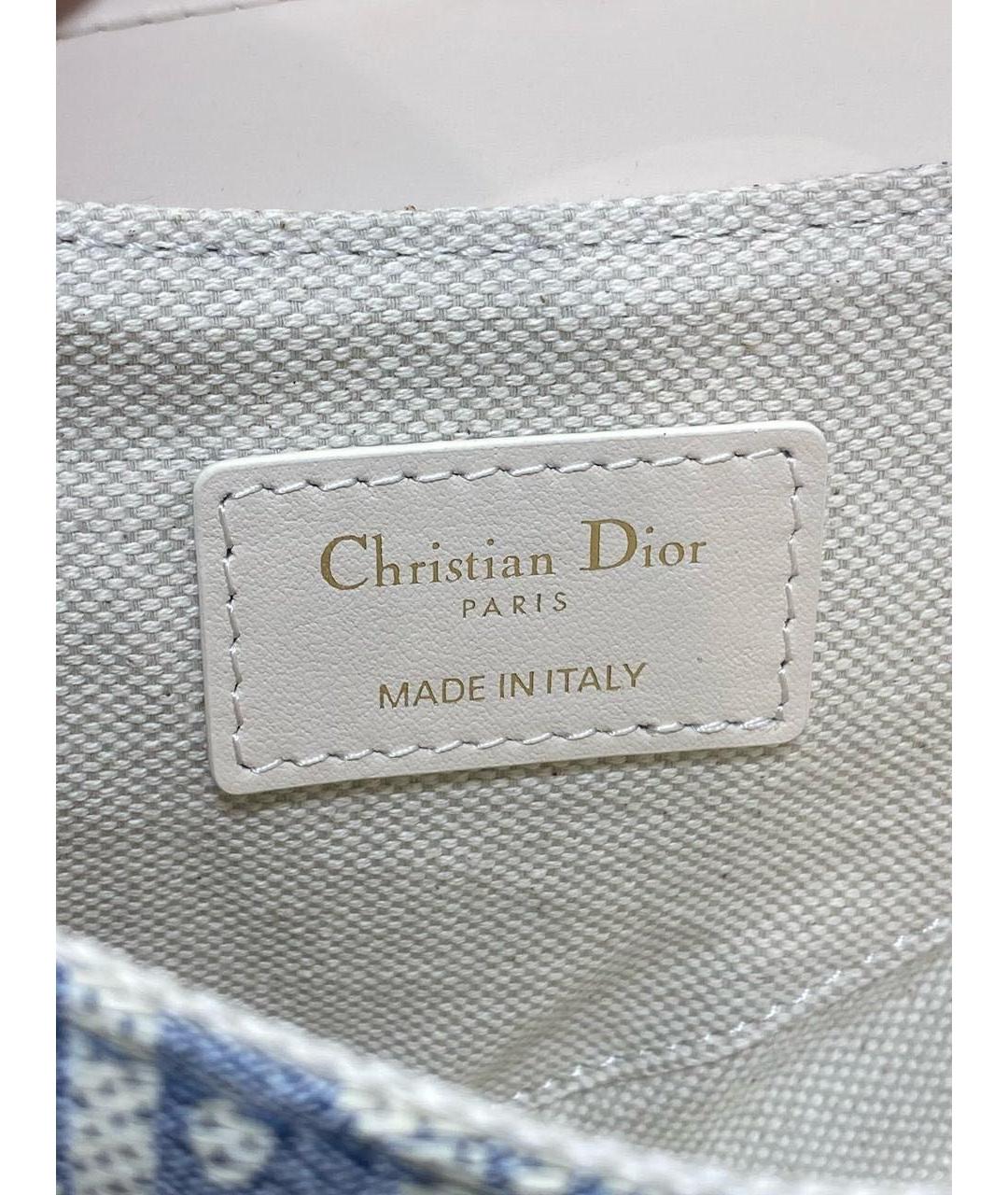 CHRISTIAN DIOR Голубая жаккардовая сумка через плечо, фото 6