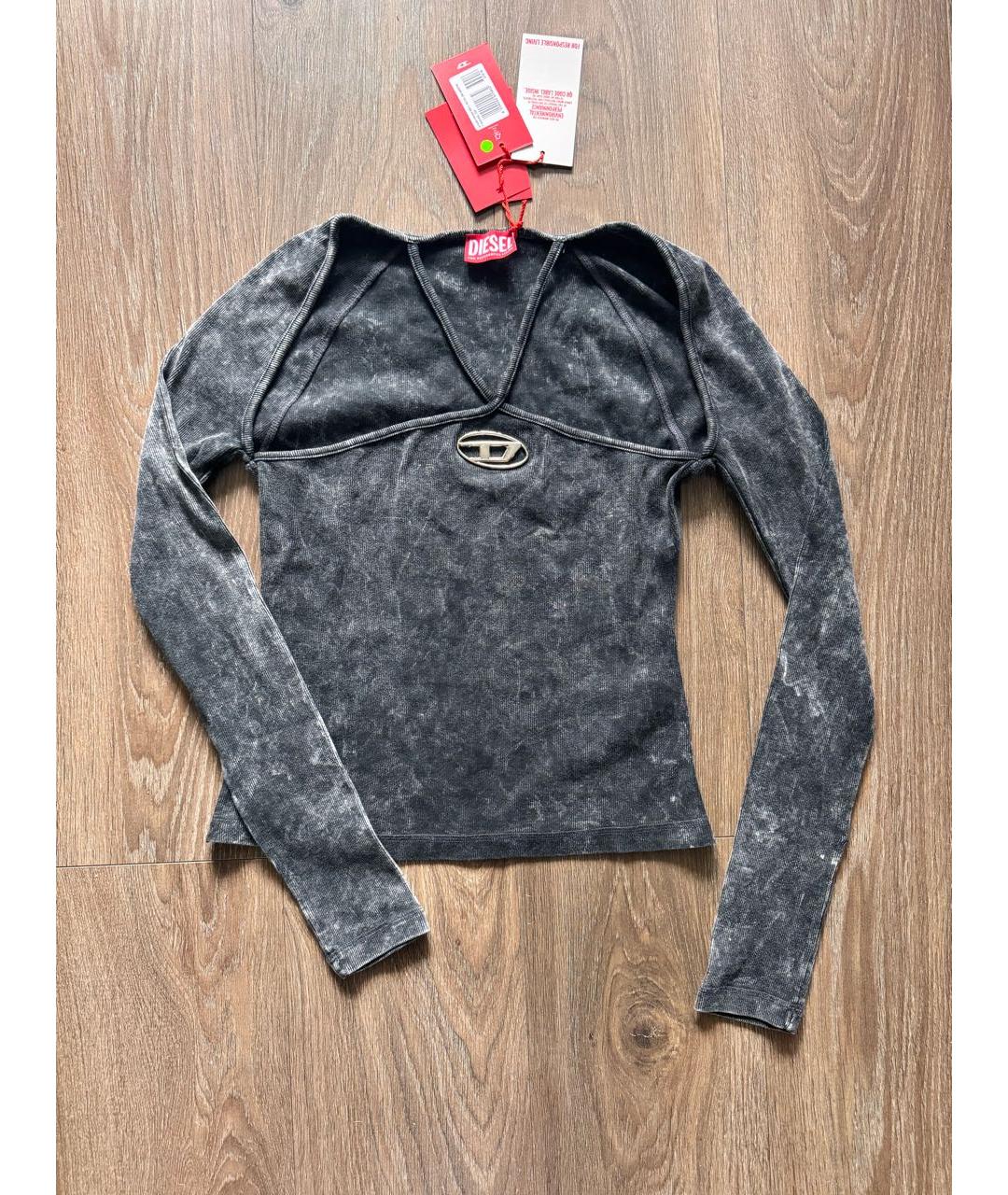 DIESEL Антрацитовый хлопковый кардиган, фото 6