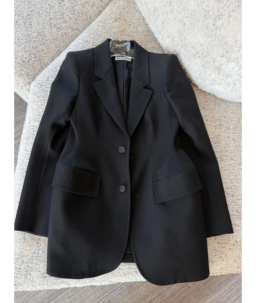 BALENCIAGA Черный шерстяной жакет/пиджак, фото 3
