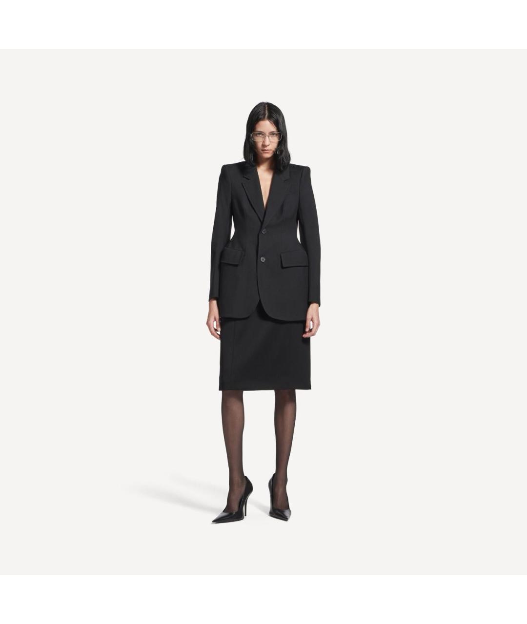 BALENCIAGA Черный шерстяной жакет/пиджак, фото 2