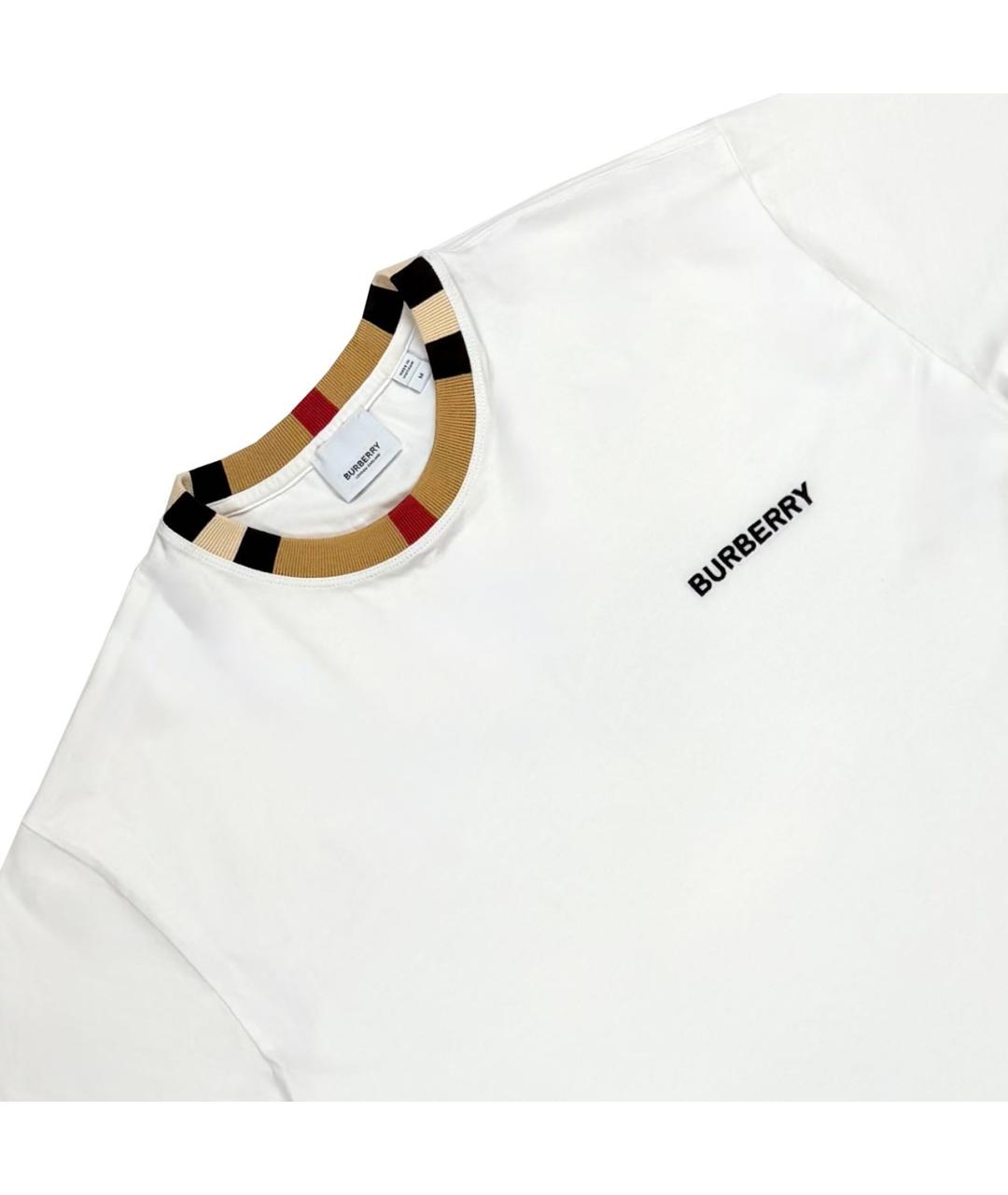BURBERRY Белая хлопковая футболка, фото 2