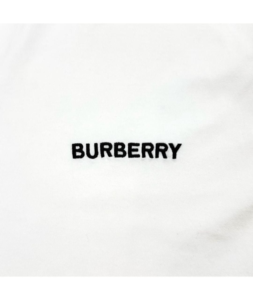 BURBERRY Белая хлопковая футболка, фото 3
