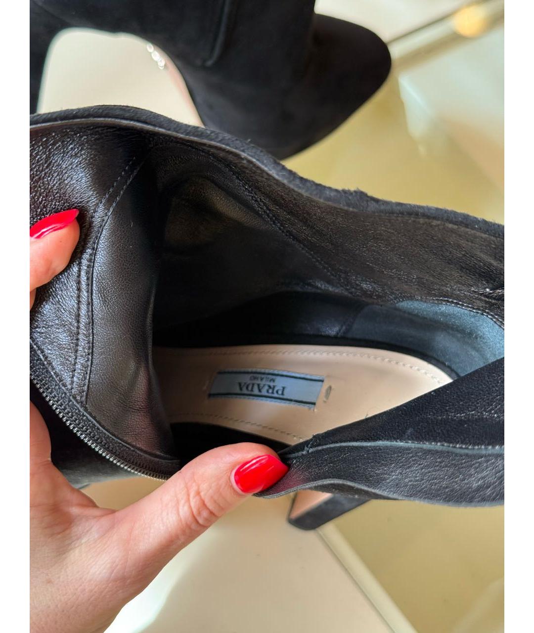 PRADA Черные замшевые ботильоны, фото 6