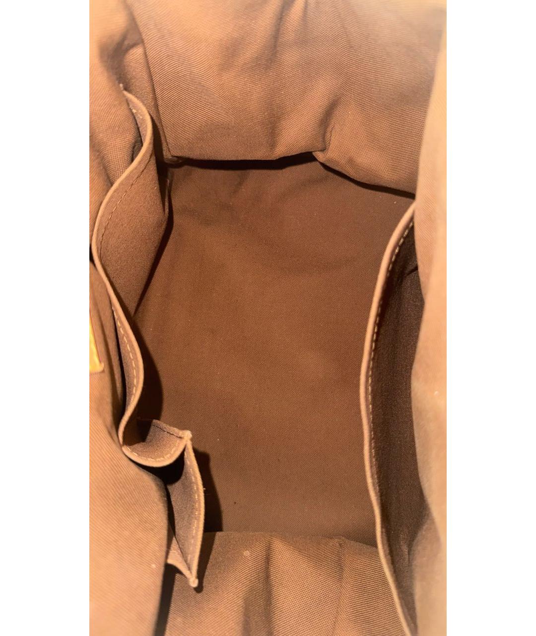 LOUIS VUITTON Коричневая кожаная сумка тоут, фото 4