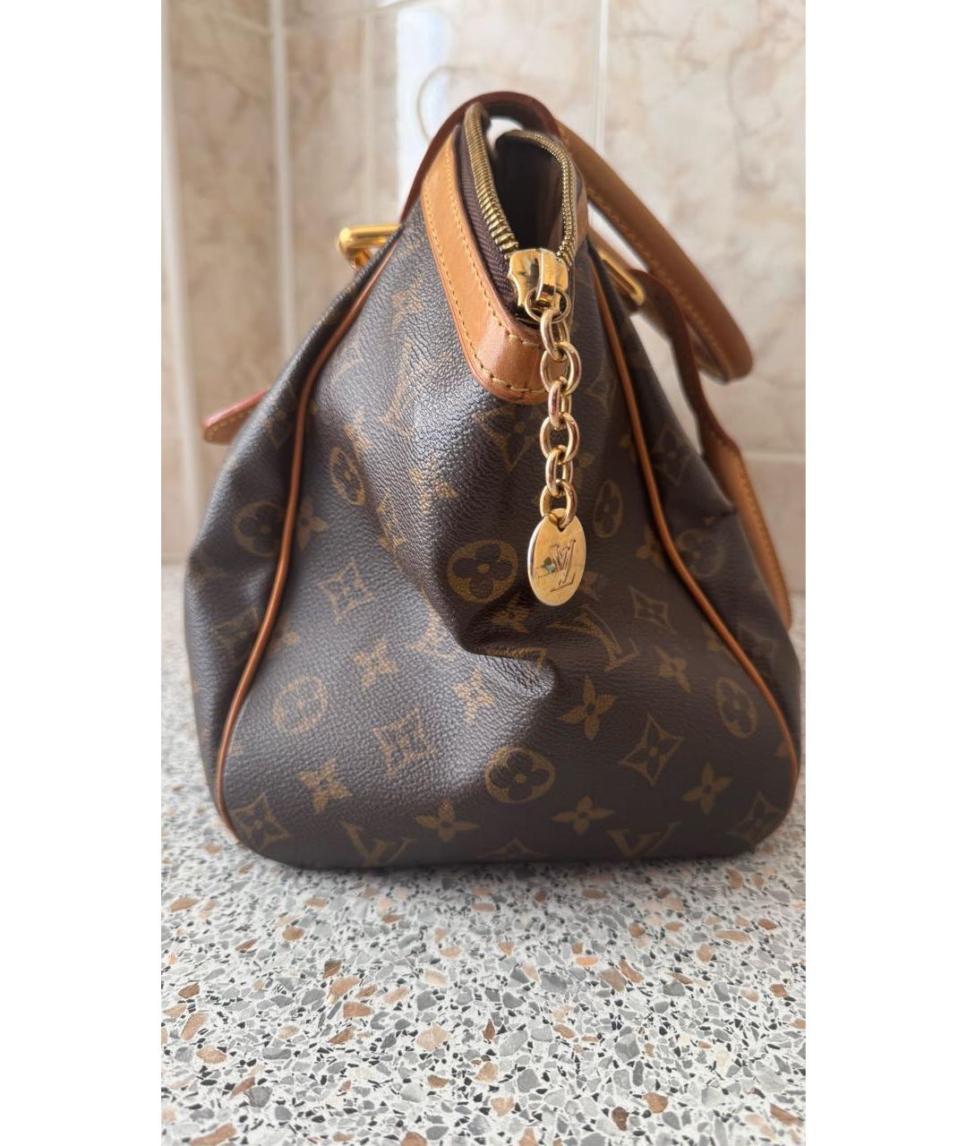 LOUIS VUITTON Коричневая кожаная сумка тоут, фото 2