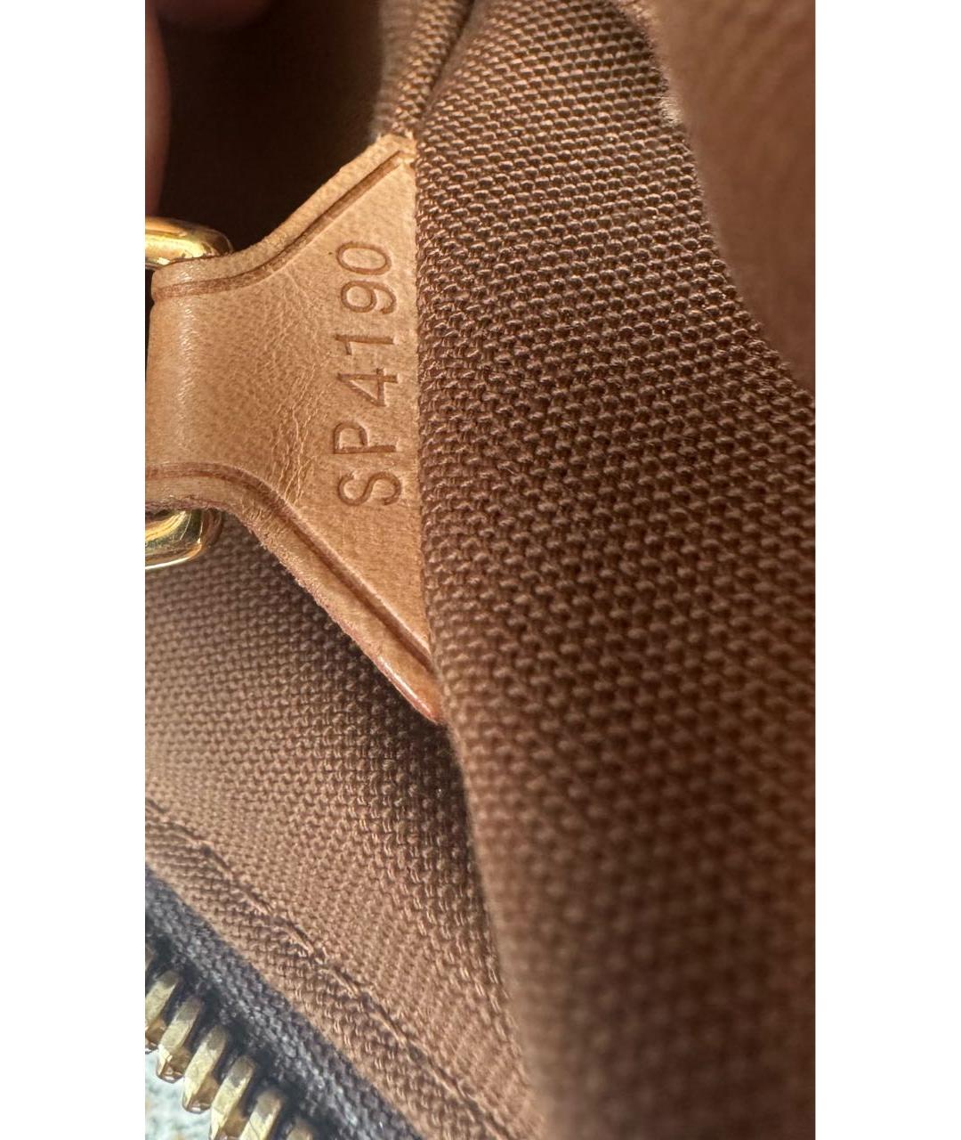 LOUIS VUITTON Коричневая кожаная сумка тоут, фото 7