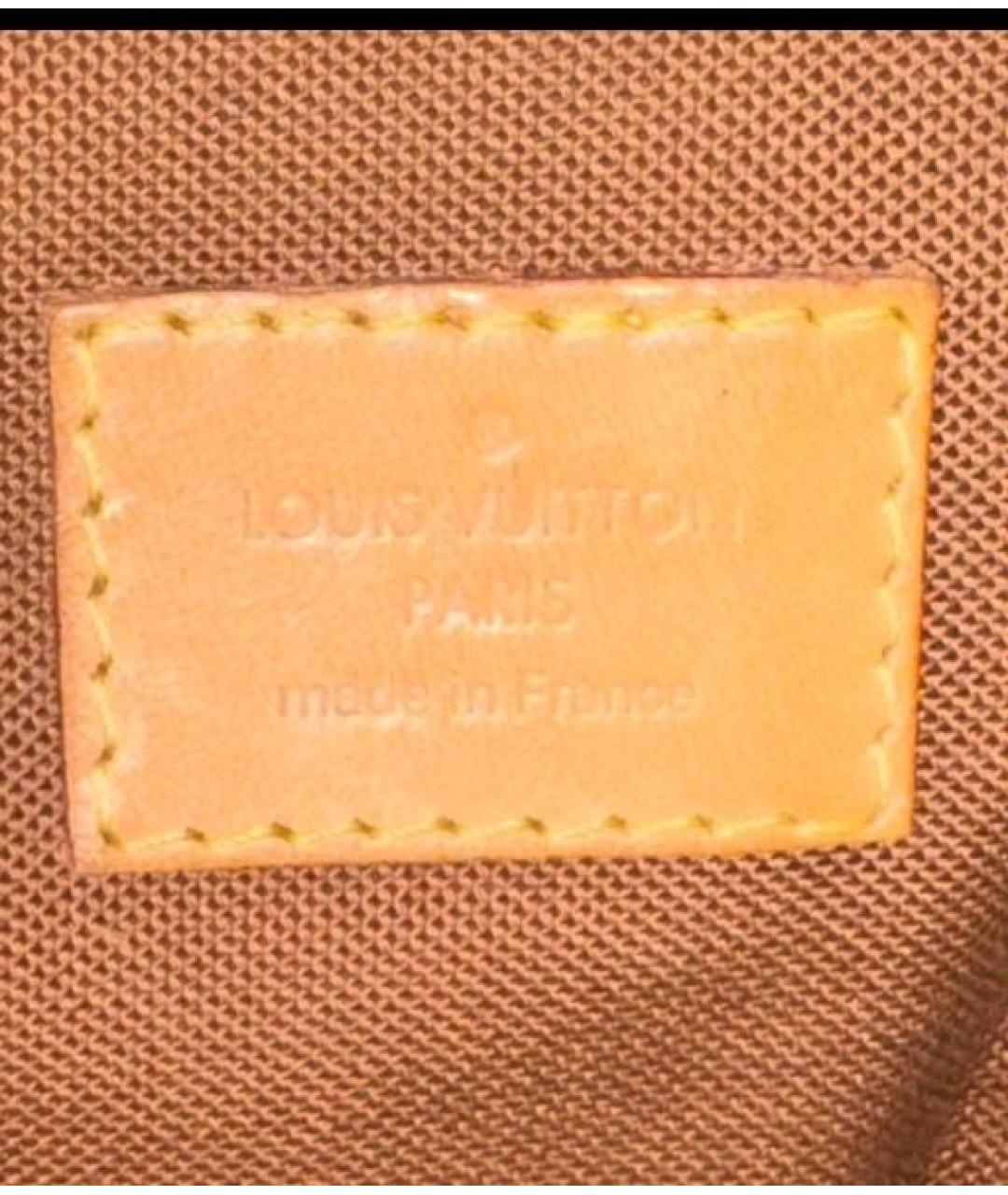 LOUIS VUITTON Коричневая кожаная сумка тоут, фото 8