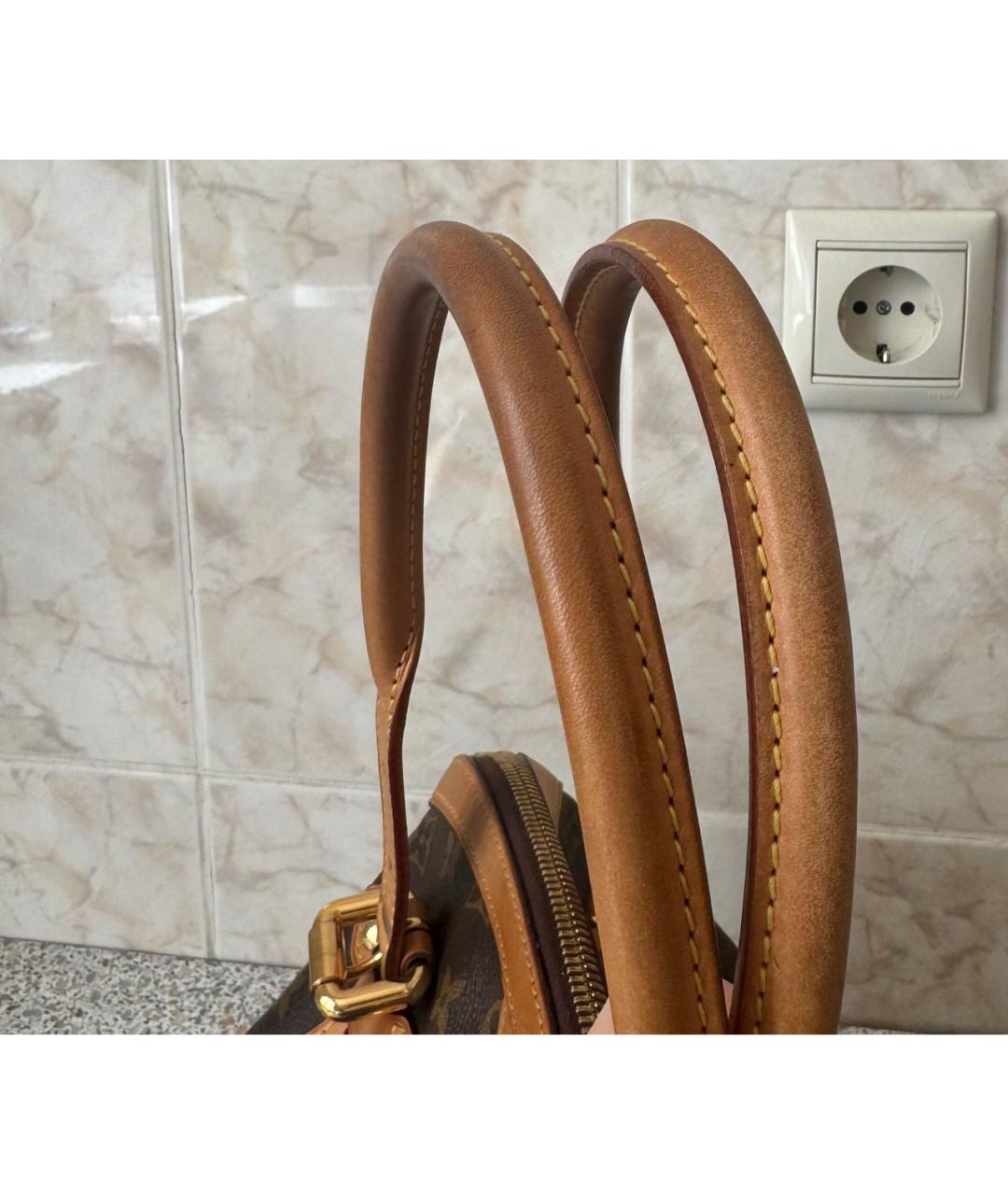 LOUIS VUITTON Коричневая кожаная сумка тоут, фото 6