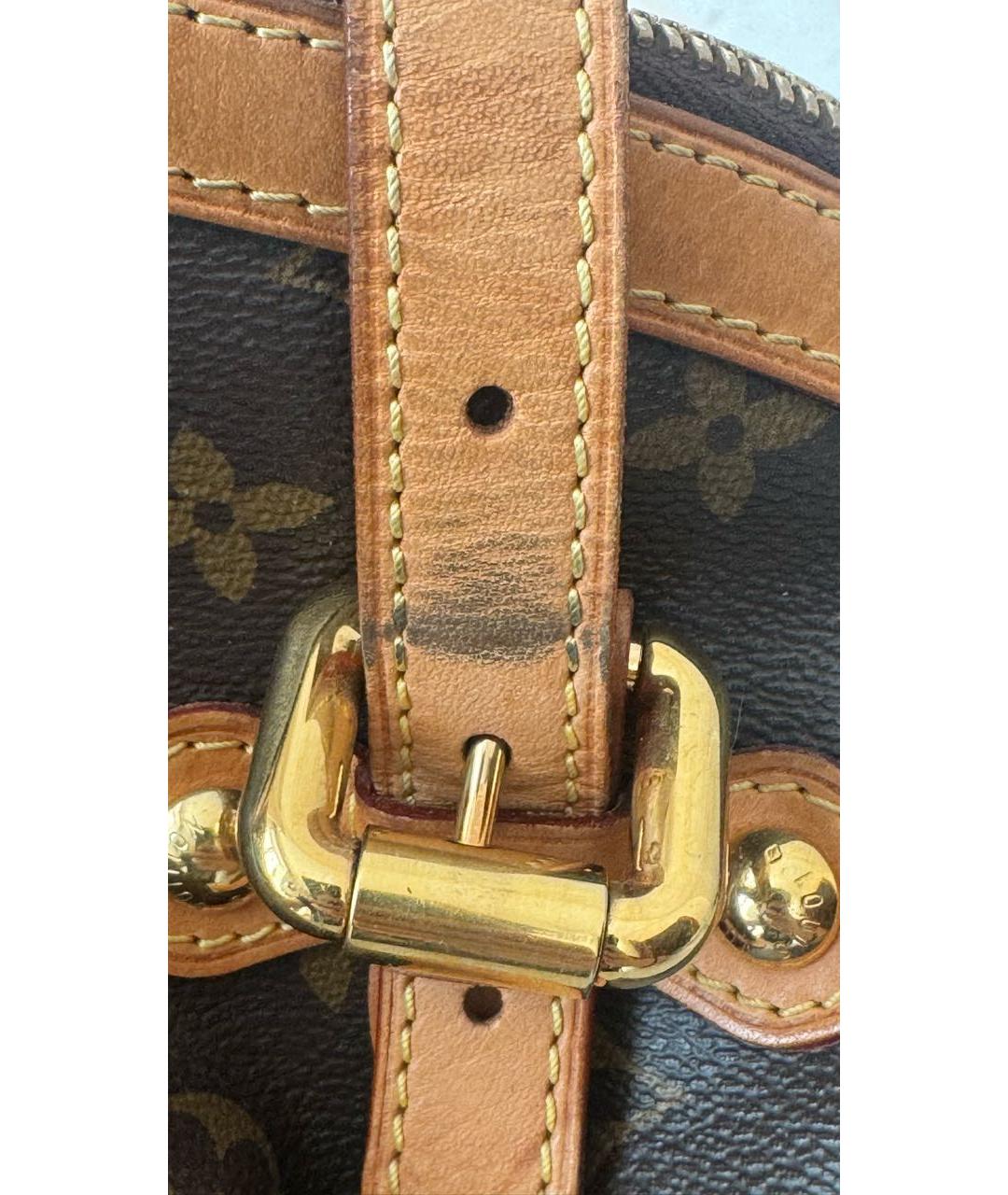 LOUIS VUITTON Коричневая кожаная сумка тоут, фото 5