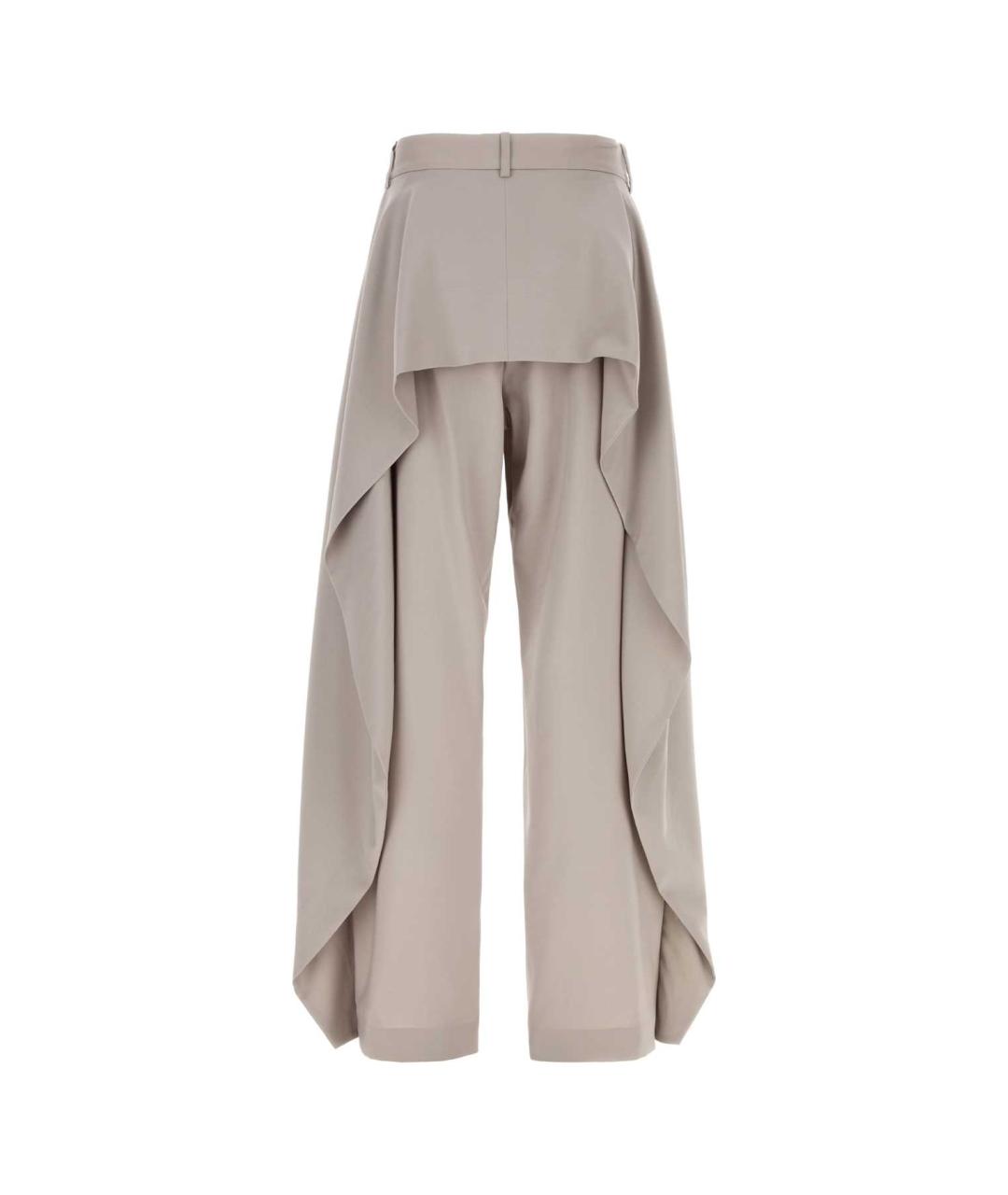 LOEWE Бежевые шерстяные брюки широкие, фото 2