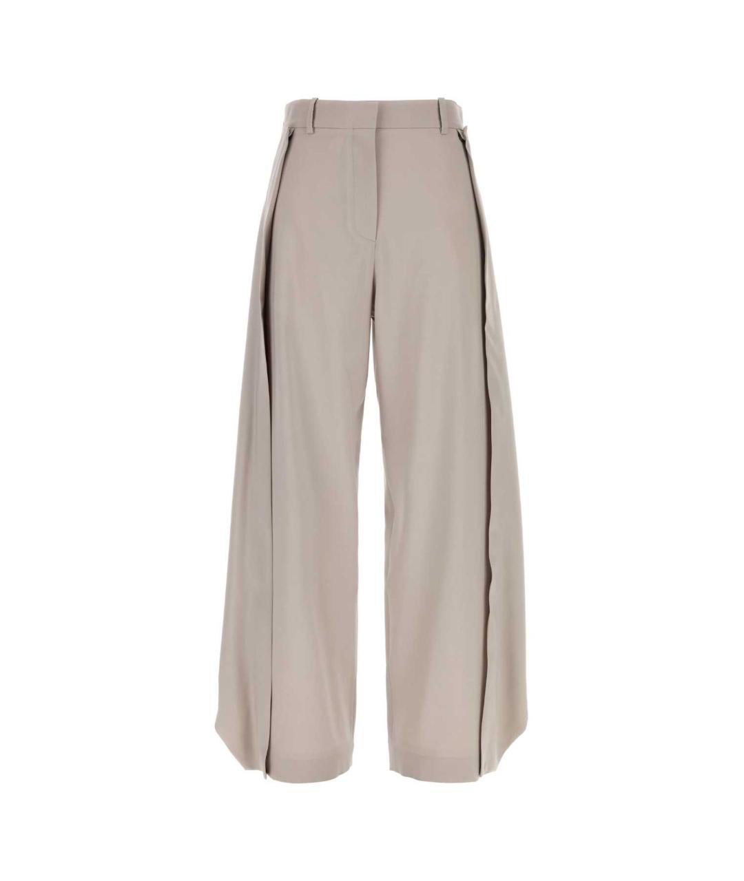 LOEWE Бежевые шерстяные брюки широкие, фото 1