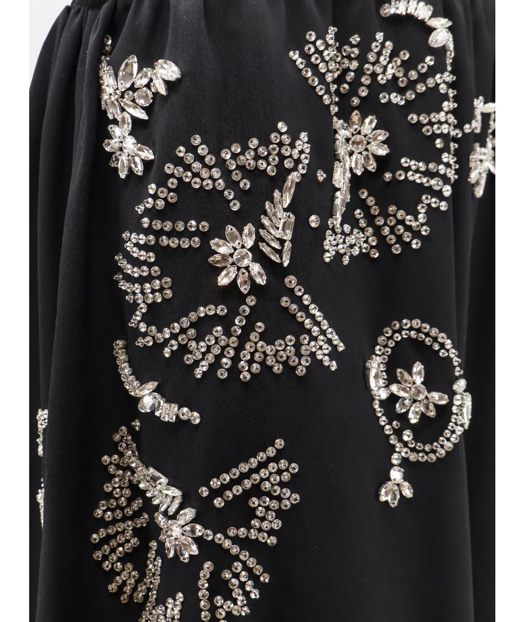 DRIES VAN NOTEN Черная полиэстеровая юбка миди, фото 3