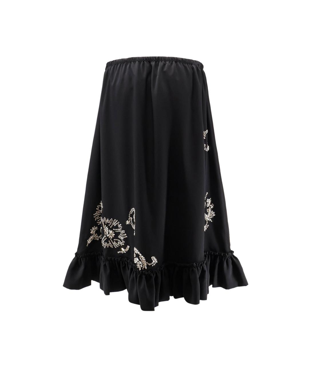 DRIES VAN NOTEN Черная полиэстеровая юбка миди, фото 2