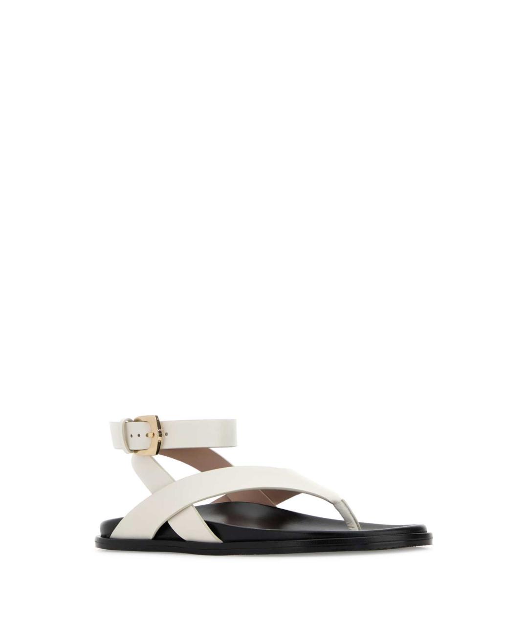 STUART WEITZMAN Белые кожаные сандалии, фото 2