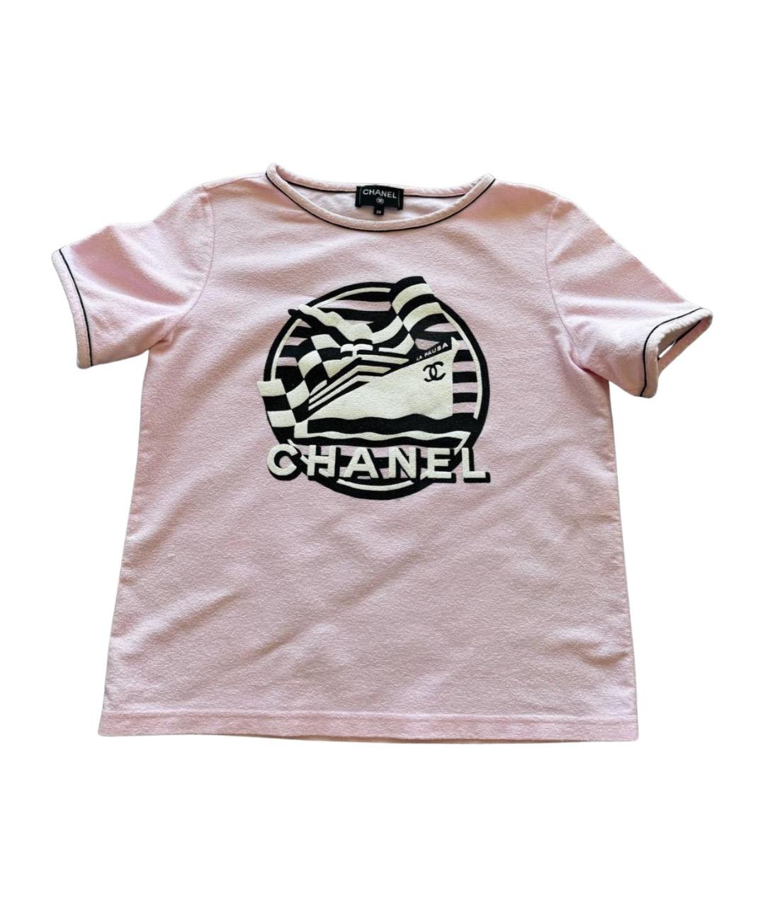 CHANEL Розовая хлопковая футболка, фото 1