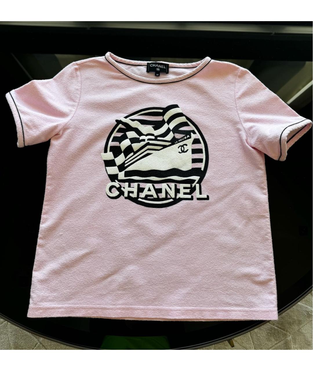 CHANEL Розовая хлопковая футболка, фото 5