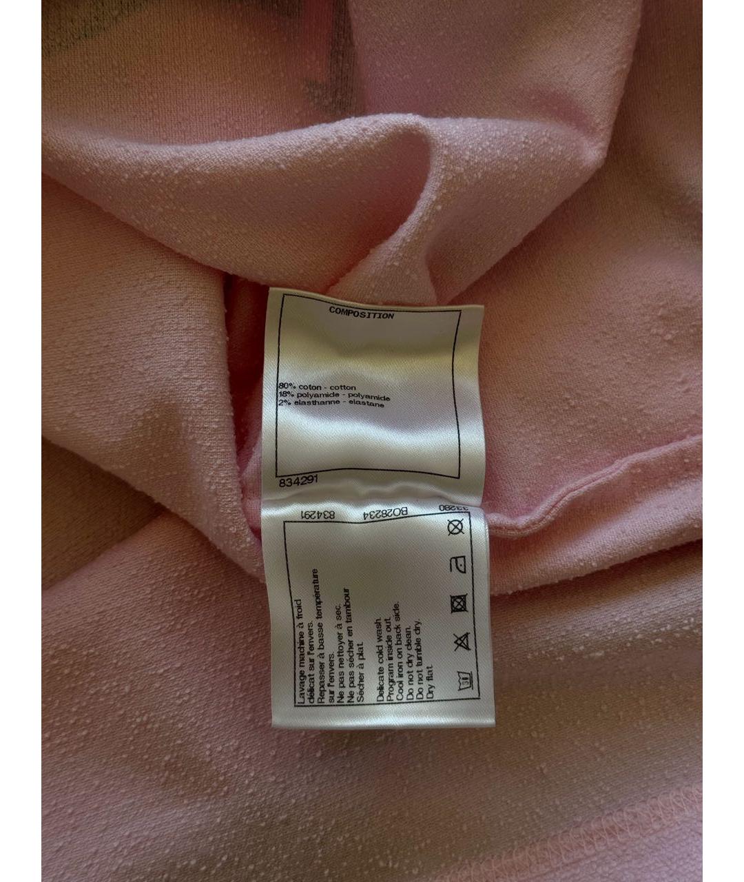 CHANEL Розовая хлопковая футболка, фото 4