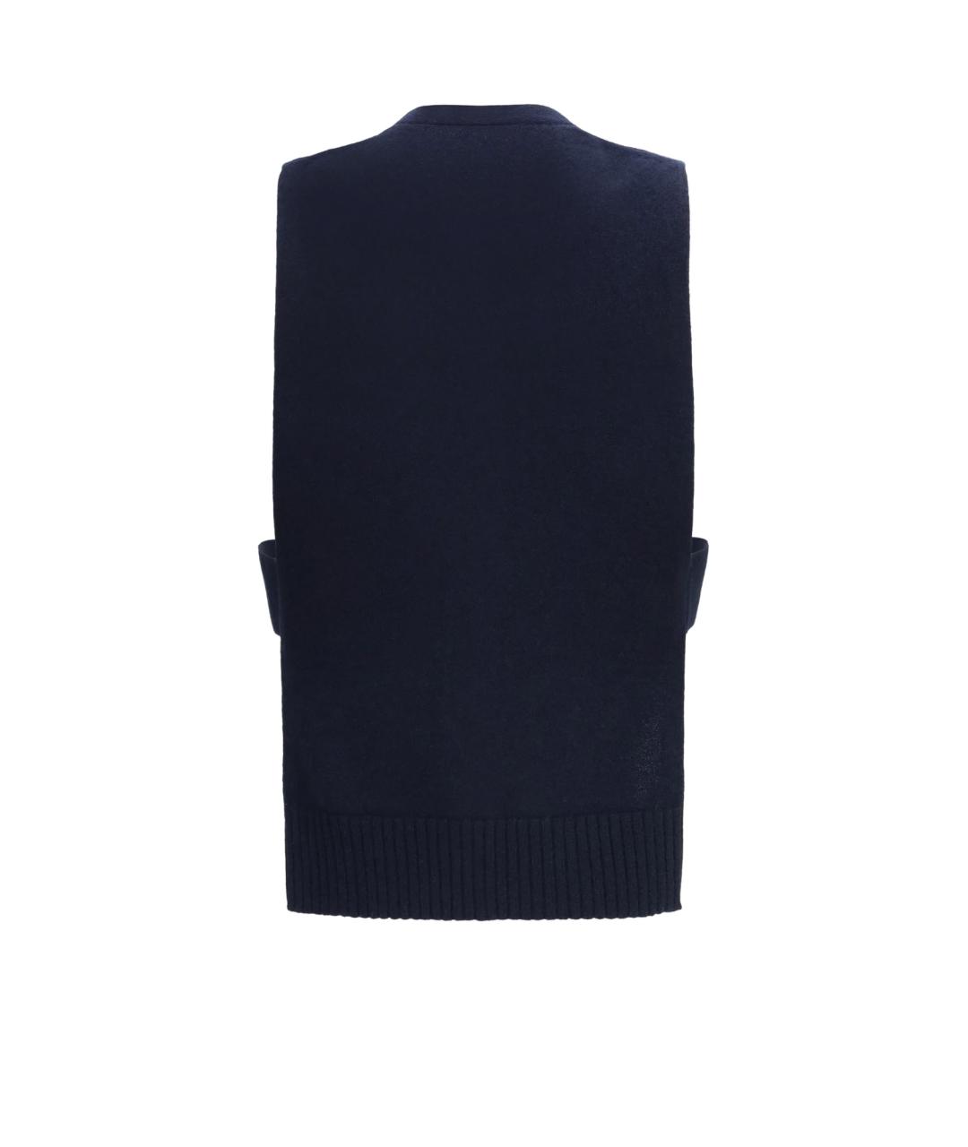 MIU MIU Темно-синяя кашемировая жилетка, фото 2