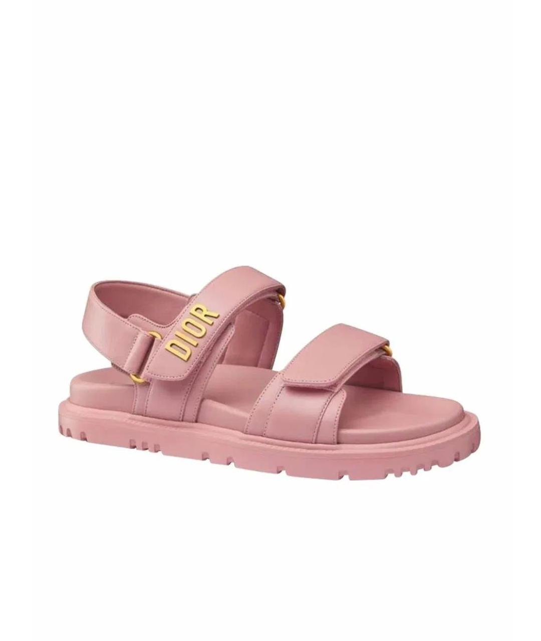 CHRISTIAN DIOR Розовые кожаные сандалии, фото 9