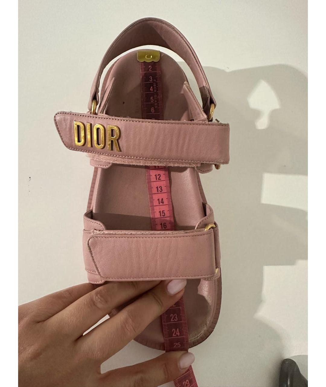 CHRISTIAN DIOR Розовые кожаные сандалии, фото 3