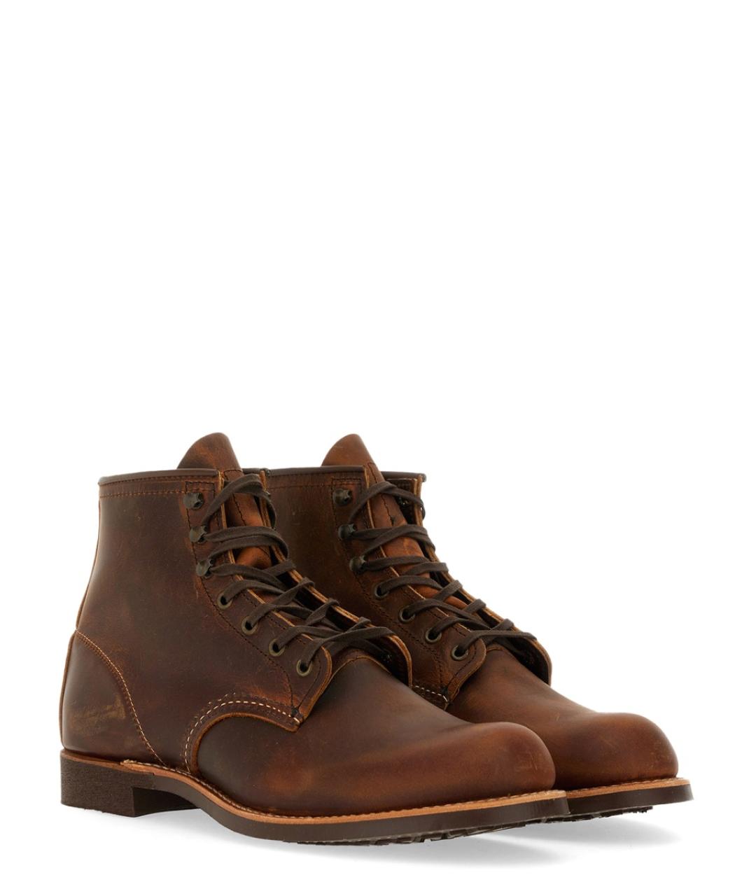 RED WING Коричневые кожаные высокие ботинки, фото 2